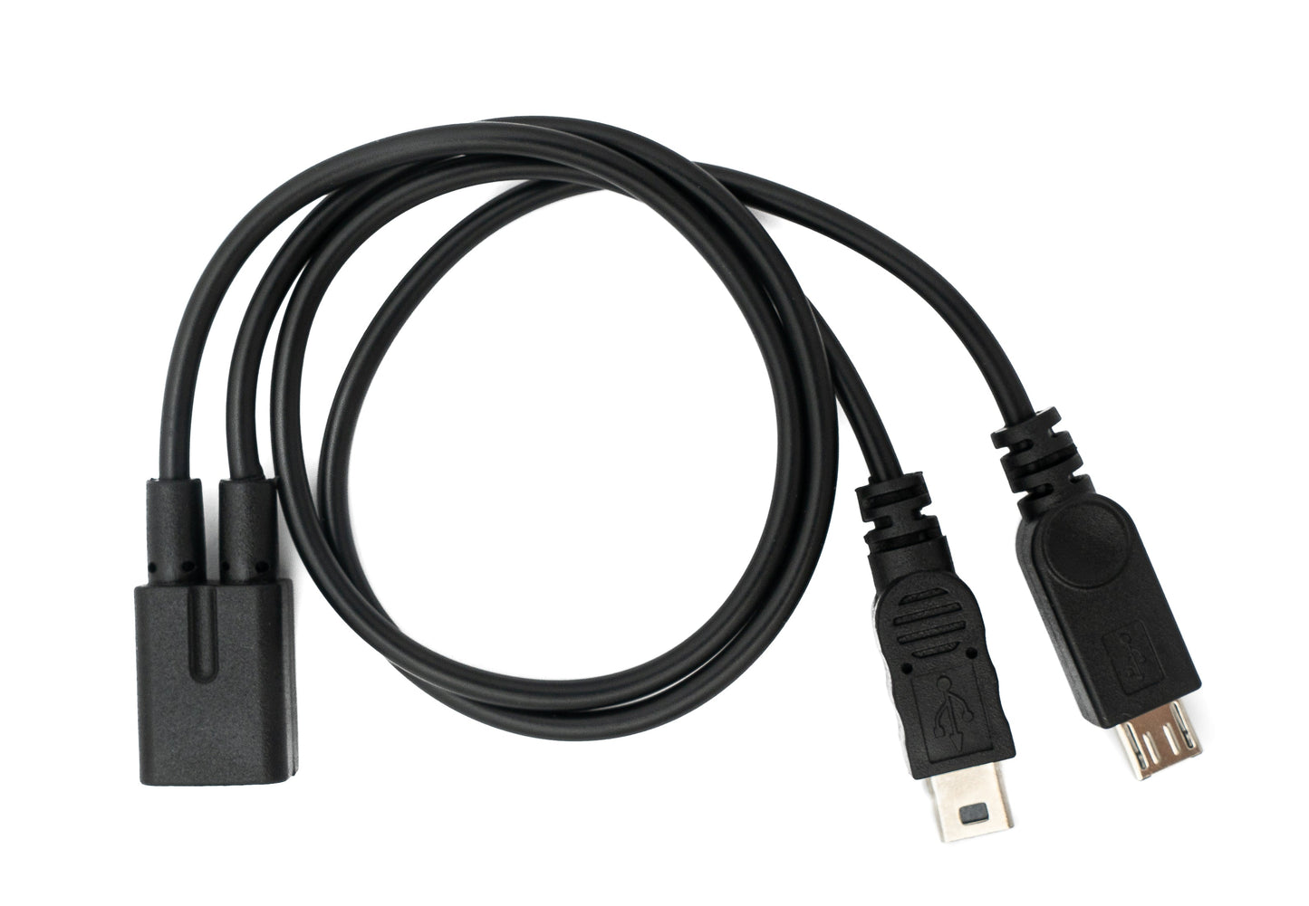 SYSTEM-S USB 2.0 Kabel 30cm Mini B Buchse zu Stecker & Micro B Stecker in Schwarz