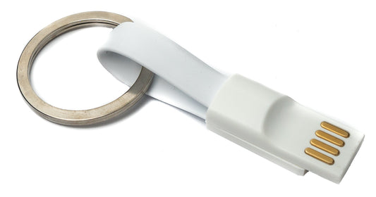 SYSTEM-S USB 3.1 key chain cable 10cm Type C plug to 2.0 Type A plug in white