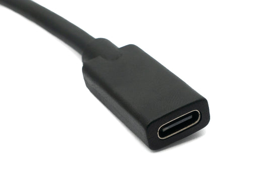 SYSTEM-S USB 3.1 snúra 100 cm Type C karlkyns í kvenkyns skrúfuhornssnúra í svörtu