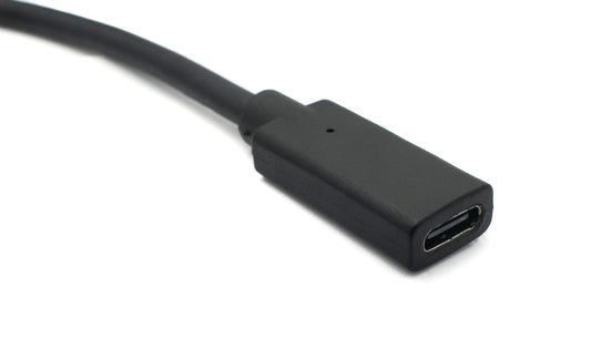 SYSTEM-S USB 3.1 snúra 100 cm Tegund C karlkyns í kvenkyns skrúfanleg svart