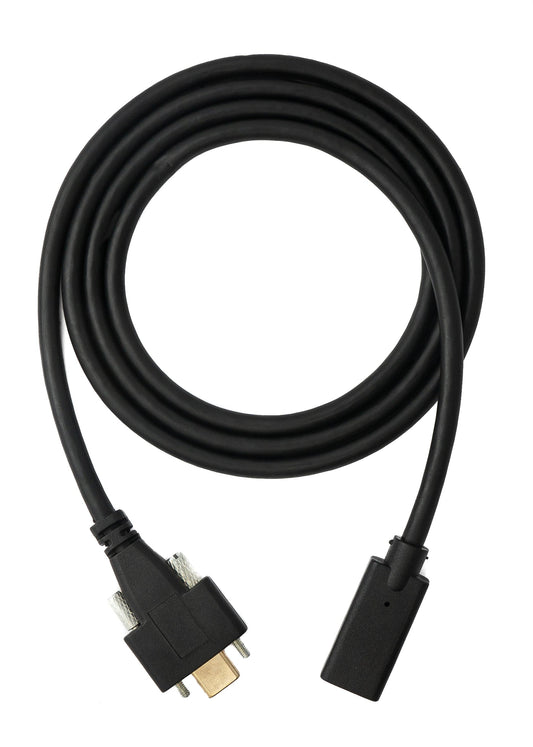 SYSTEM-S USB 3.1 cable 100 cm Type C male to female screw in black
