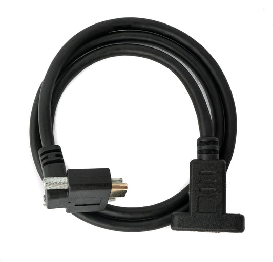 SYSTEM-S USB 3.1 Gen 2 100W Kabel 60 cm Typ C Stecker zu Buchse Schraube Winkel