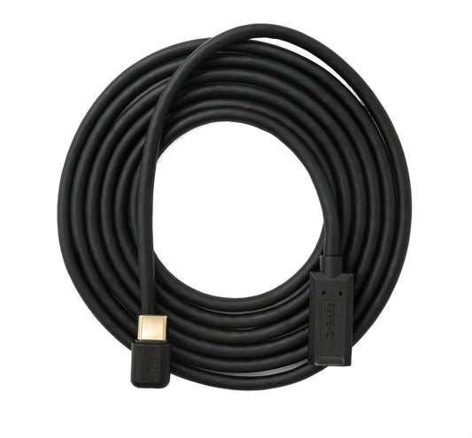 SYSTEM-S USB 3.1 U Turn 1.8 m cable Type C male to female 360° angle in black