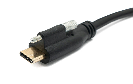 SYSTEM-S USB 3.1 snúra 100 cm Tegund C karlkyns í kvenkyns skrúfanleg svart