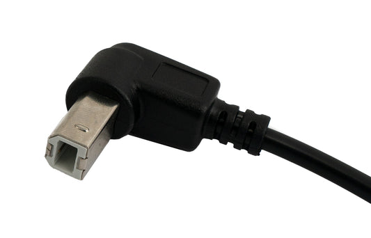 SYSTEM-S USB 2.0 cable 100 cm type B male to A male angled in black