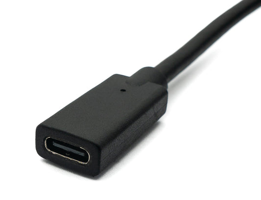 SYSTEM-S USB 3.1 snúra 2 m Tegund C karlkyns í kvenkyns skrúfusnúningur svartur