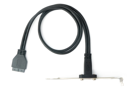 SYSTEM-S USB 3.1 snúra 50 cm Type C kvenkyns í 20 pinna PCI skrúfsnúra í svörtu