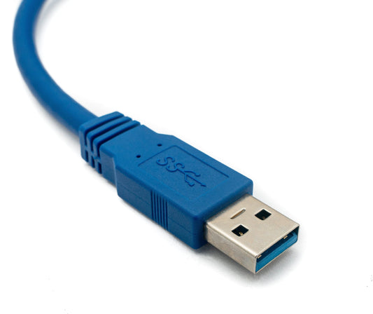 SYSTEM-S USB 3.0 cable 30 cm Type B male to Type A male angled in blue