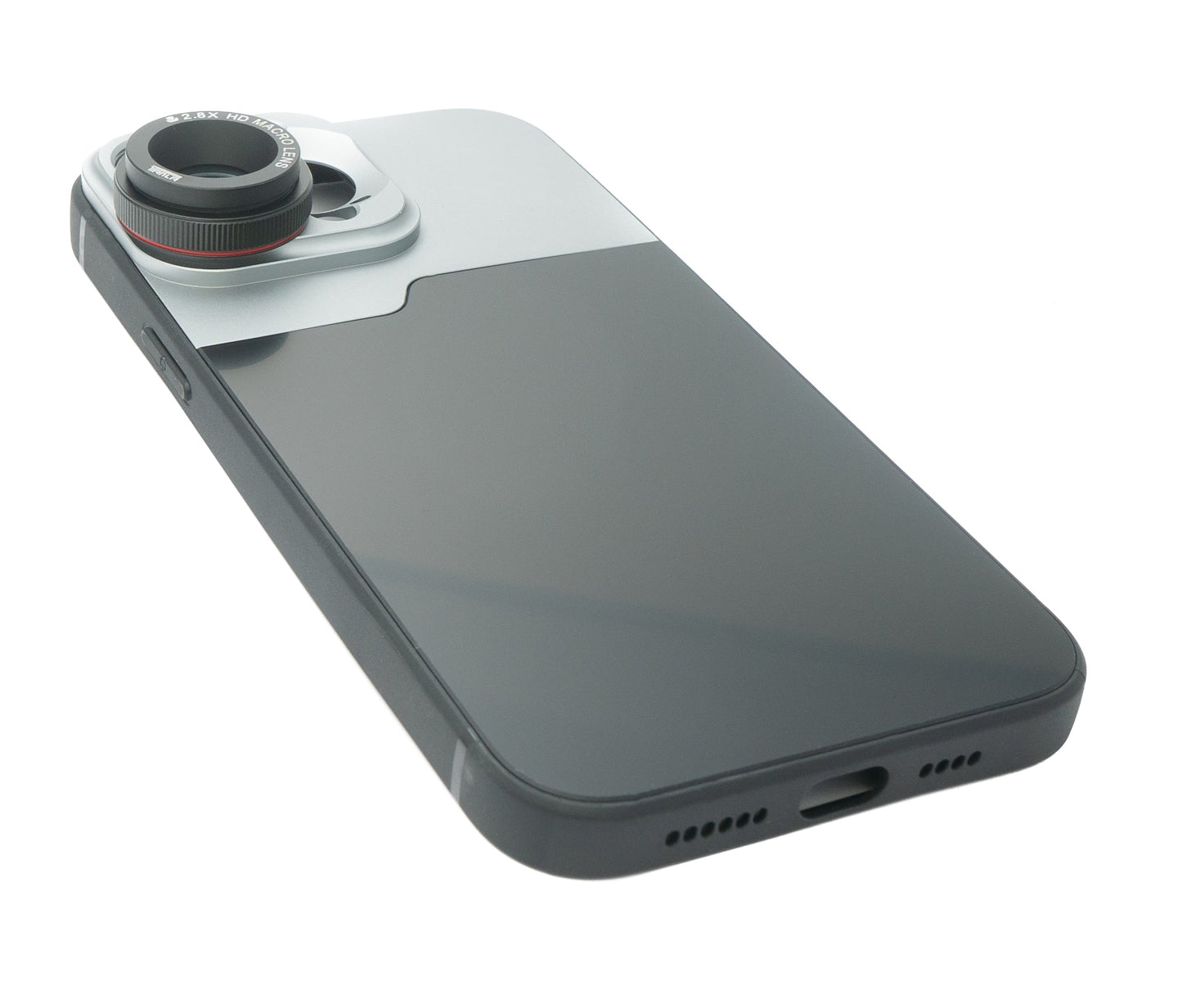 SYSTEM-S Macro linsa 2.8x HD sía með hulstri í svörtu fyrir iPhone 13 Pro Max