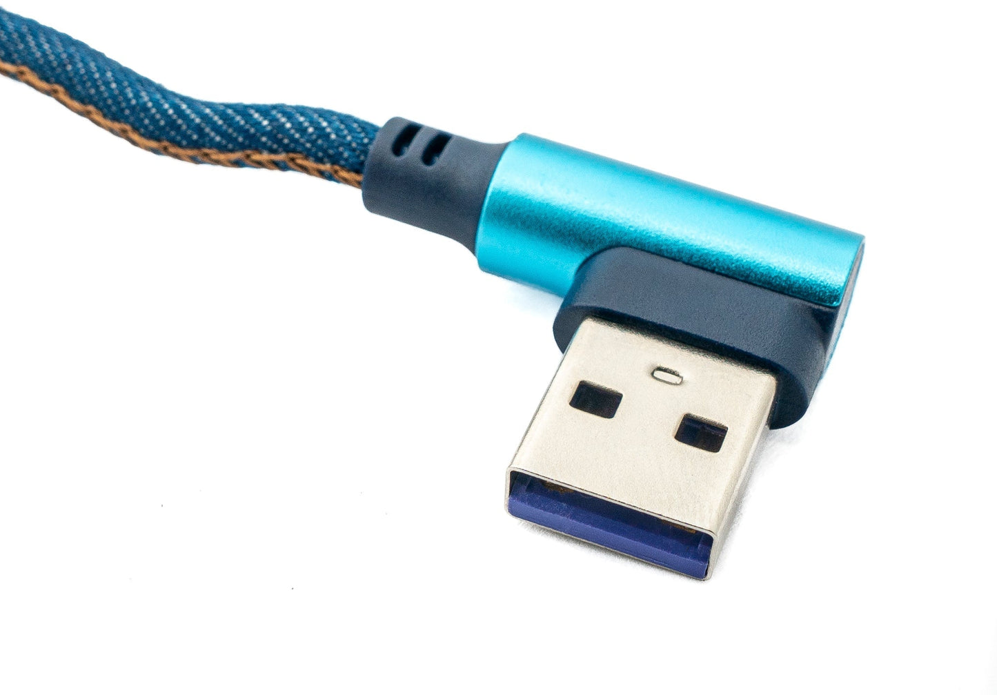 SYSTEM-S USB 3.1 snúra 100 cm Tegund C tengi Tegund A tengi fléttaður vinkill í bláu