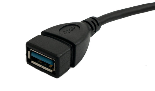 SYSTEM-S USB 3.0 cable 20 cm Type A male to female angled in black