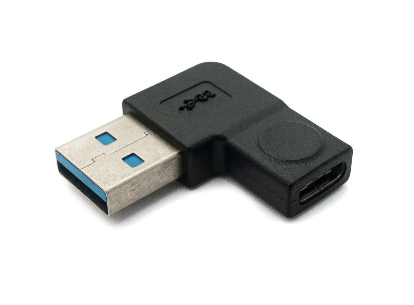 SYSTEM-S USB 3.1 adapter type C female to 3.0 type A male angled cable in black