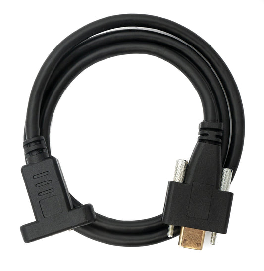 SYSTEM-S USB 3.1 Gen 2 cable 60 cm Type C male to female screw in black