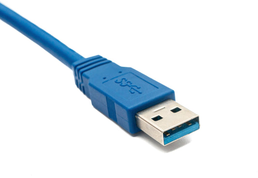 SYSTEM-S USB 3.0 cable 60 cm Type B male to Type A male angled in blue