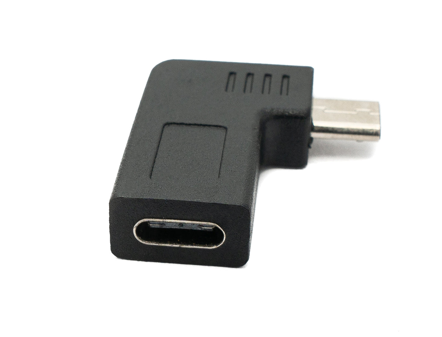 SYSTEM-S USB 3.1 millistykki Tegund C kvenkyns í 2.0 Micro B karlkyns horntengi - Hægri