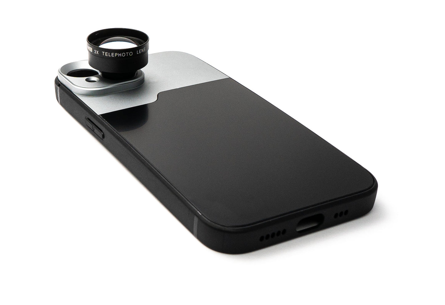 SYSTEM-S Zoom Linse 3x Tele Objektiv Filter mit Hülle in Schwarz für iPhone 13