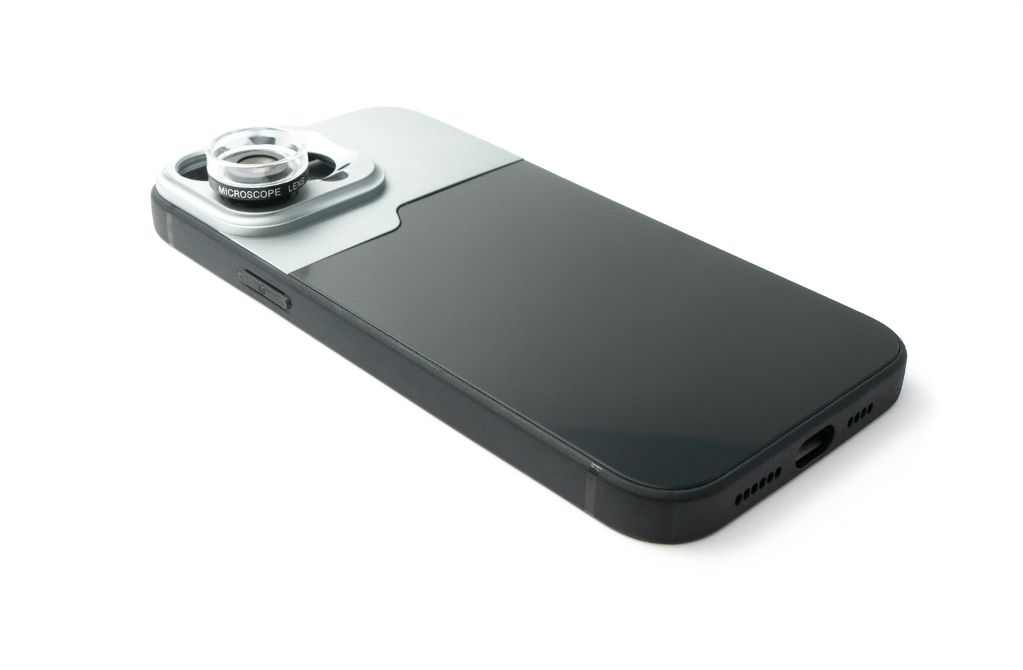 SYSTEM-S Makro Linse 30x Mikroskop Filter mit Hülle in Schwarz für iPhone 13 Pro Max