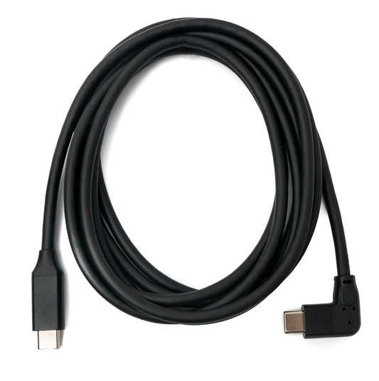 SYSTEM-S USB 3.1 Kabel 2 m Typ C Stecker zu Stecker Winkel in Schwarz