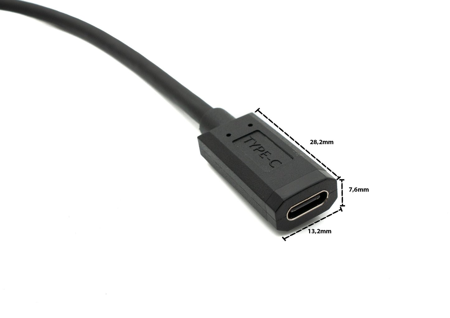 SYSTEM-S USB 3.1 Gen 2 cable 60 cm Type C male to female angled in black