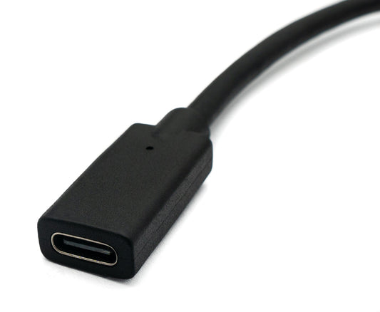 SYSTEM-S USB 3.1 cable 30 cm Type C male to female screw adapter in black