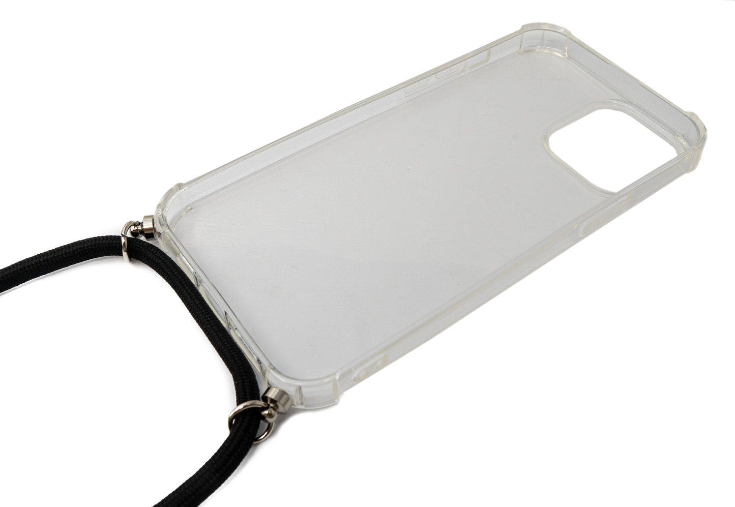 SYSTEM-S Schutzhülle aus Silikon mit Halsband in Transparent Hülle für iPhone 13 Pro Max