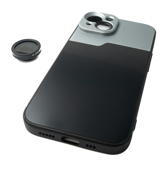 SYSTEM-S CPL Filter Circular Polarizer Lens with Case in Black for iPhone 13