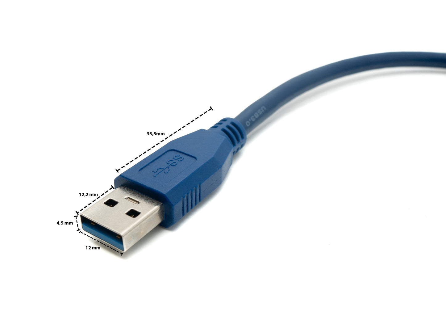 SYSTEM-S USB 3.0 Kabel 50 cm Typ A Stecker zu Buchse in Blau