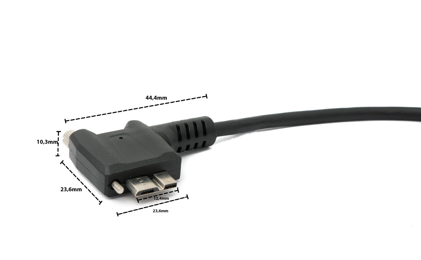 SYSTEM-S USB 3.0 cable 30 cm Micro B plug to Type A plug screw angle in black