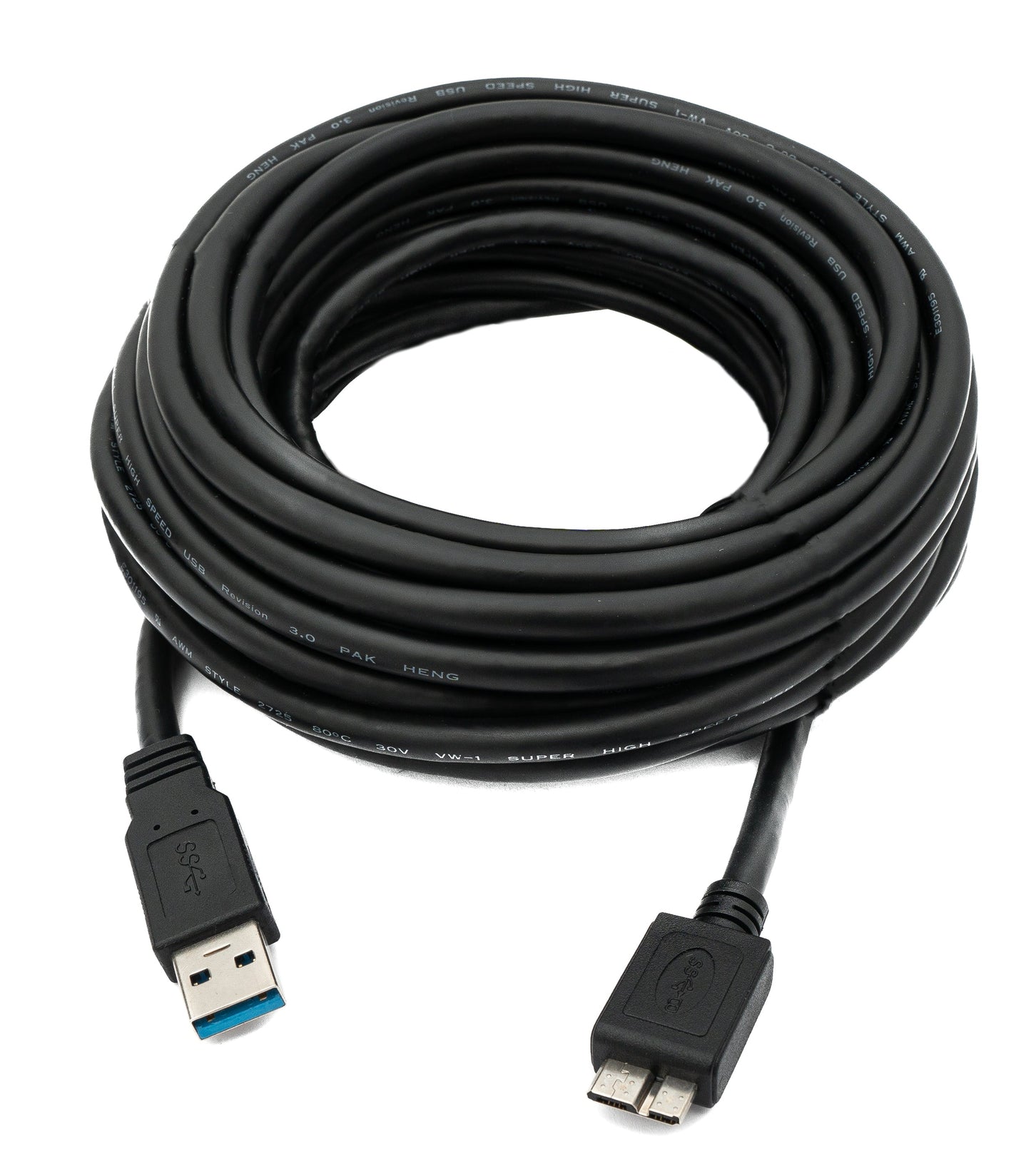 SYSTEM-S USB 3.0 snúra 8 m Micro B tengi í A tengi í svörtu