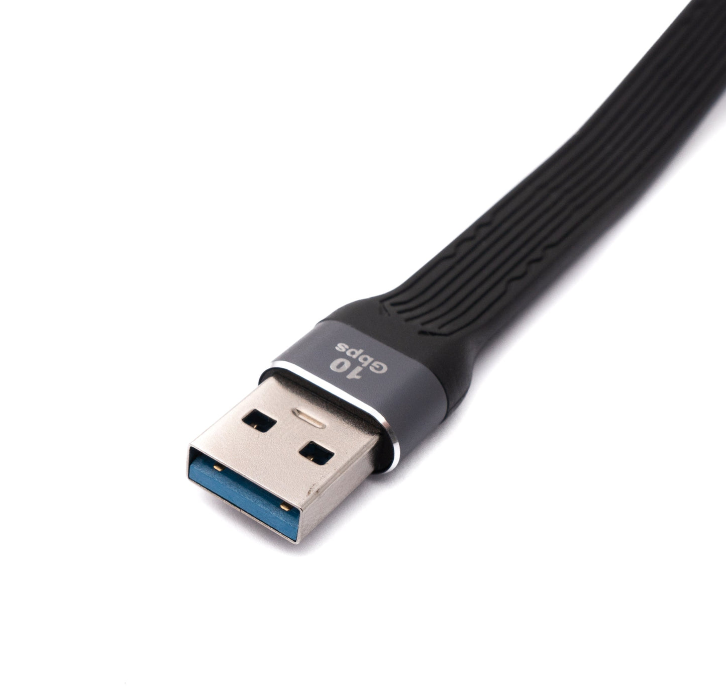SYSTEM-S USB 3.1 Gen 2 snúra 13 cm Type C tengi í 3.0 A tengi flatt sveigjanlegt
