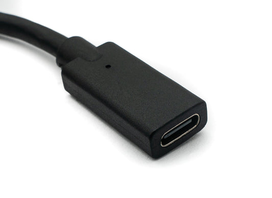 SYSTEM-S USB 3.1 cable 30 cm Type C male to female screw angle adapter in black