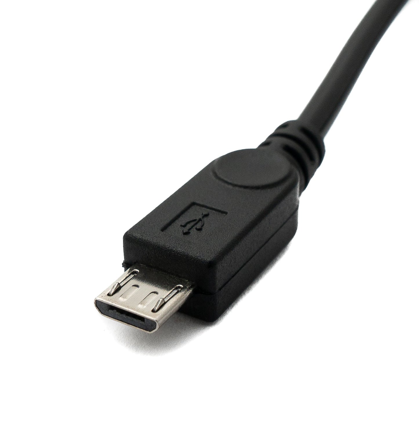 SYSTEM-S USB 2.0 Kabel 120 cm Micro B Stecker zu Mini B Buchse Spirale in Schwarz