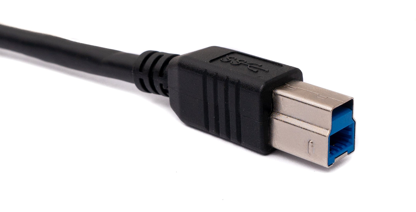 SYSTEM-S USB 3.0 Kabel 8 m Typ B Stecker zu Typ A Stecker in Schwarz