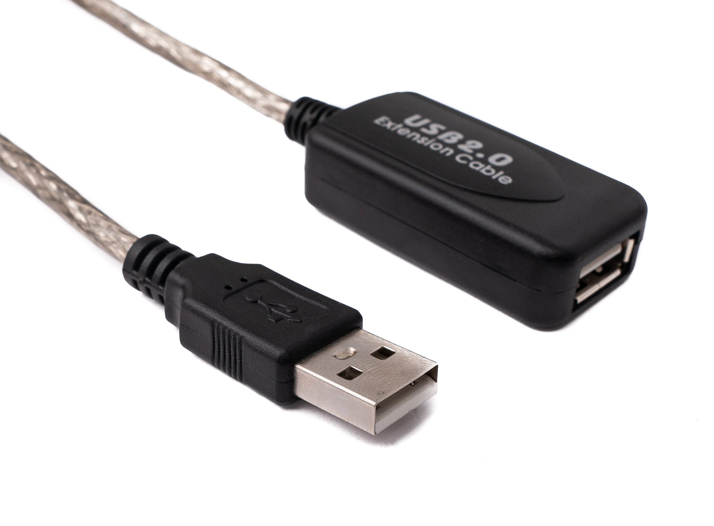 SYSTEM-S USB 2.0 snúra 20 m Tegund A karlkyns í kvenkyns snúra í gráum