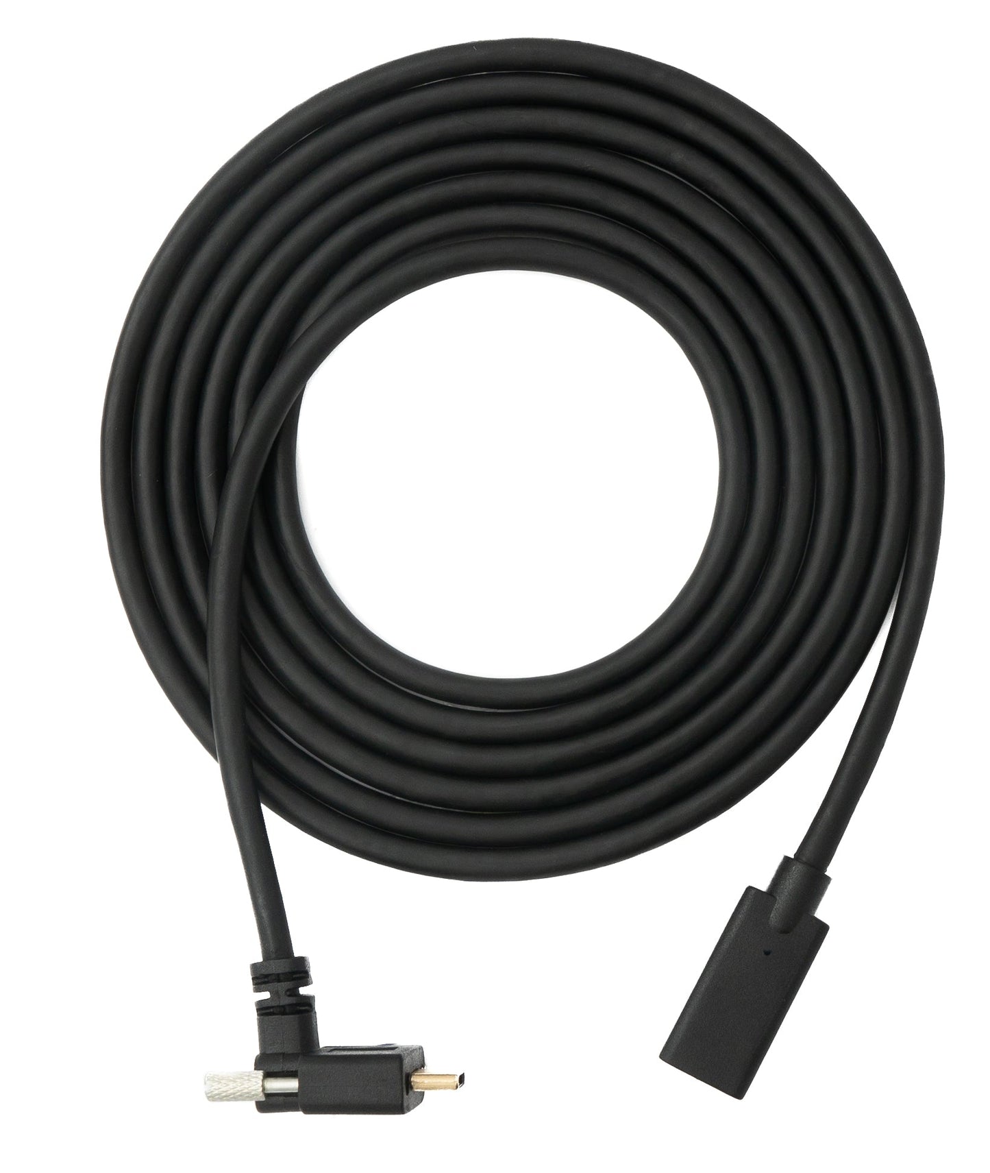 SYSTEM-S USB 3.1 Gen 2 100W snúra 1,8 m Tegund C karlkyns í kvenkyns skrúfuhornssnúra í svörtu
