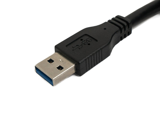 SYSTEM-S USB 3.0 cable 5 m Micro B plug to Type A plug screw in black