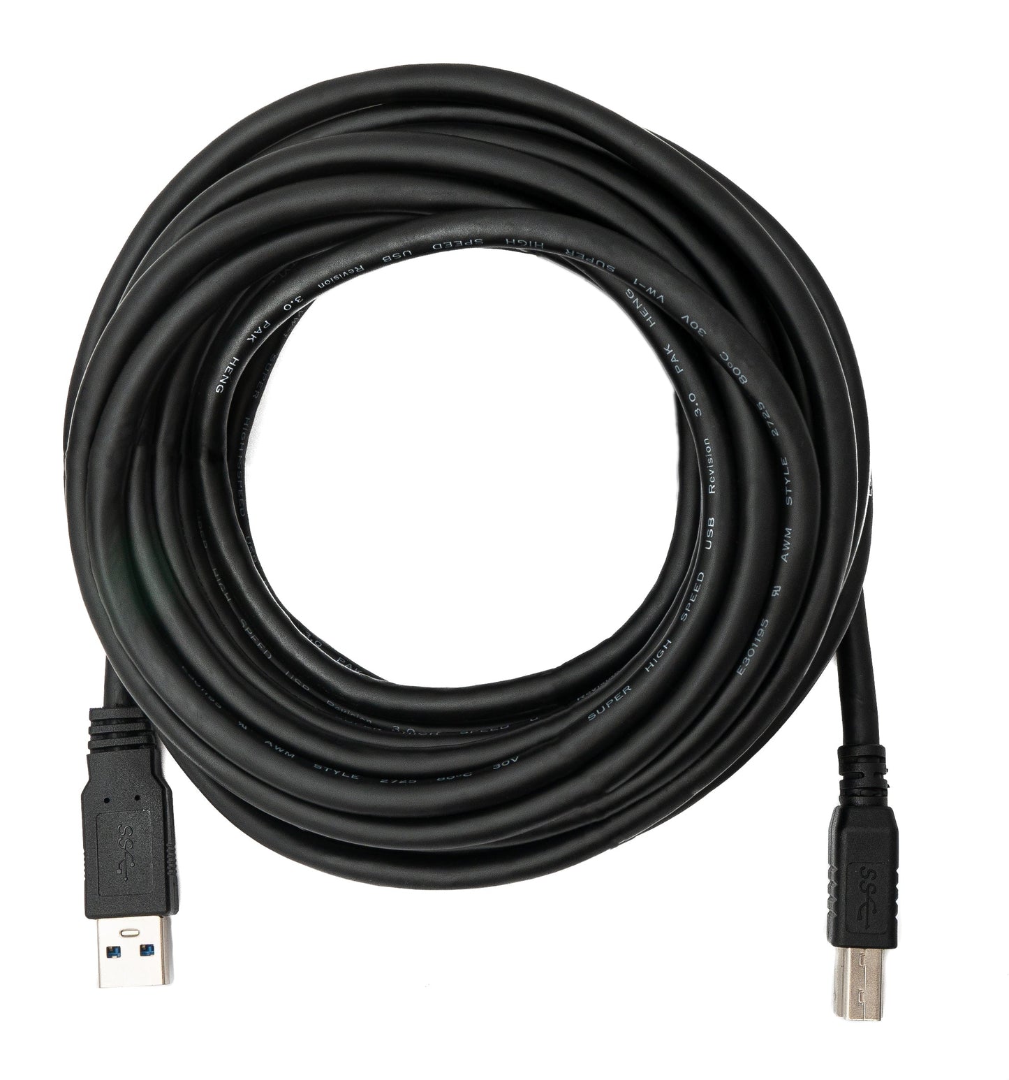 SYSTEM-S USB 3.0 snúra 8 m karlkyns B í A karlkyns í svörtu