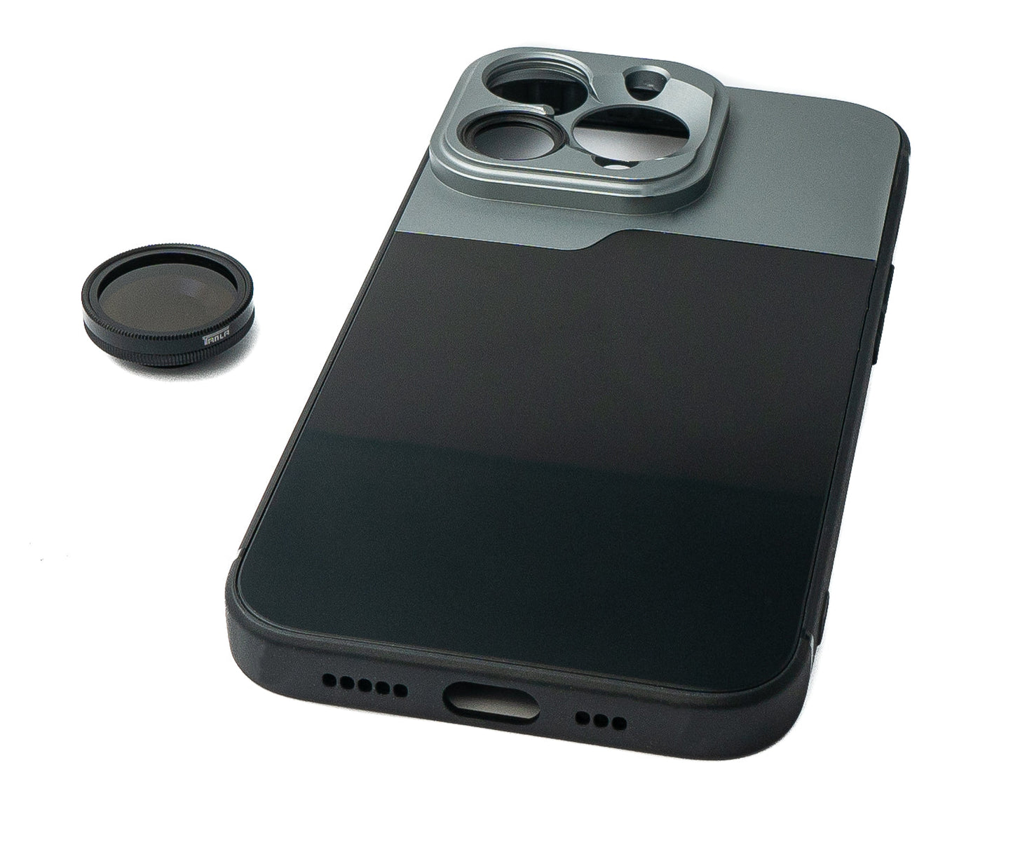 SYSTEM-S CPL Filter Circular Polarizer Linse mit Hülle in Schwarz für iPhone 13 Pro