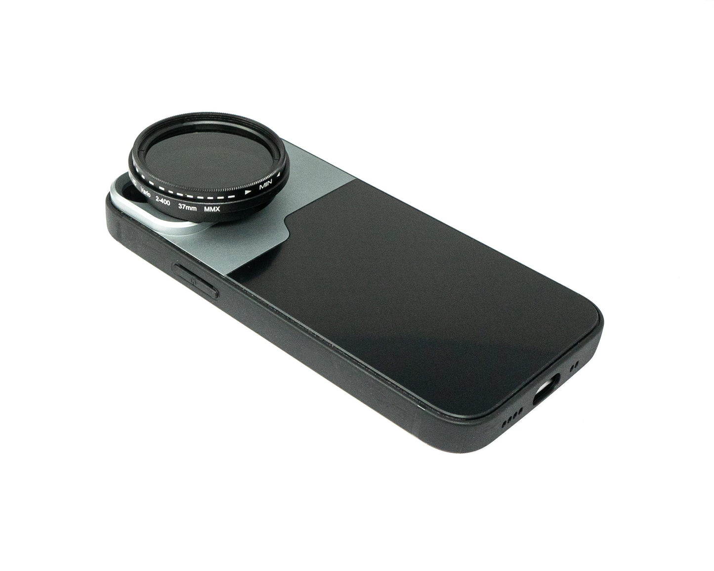 SYSTEM-S ND Vario sía 37 mm 2 til 4000 hlutlaus þéttleiki með hulstri fyrir iPhone 13 Mini