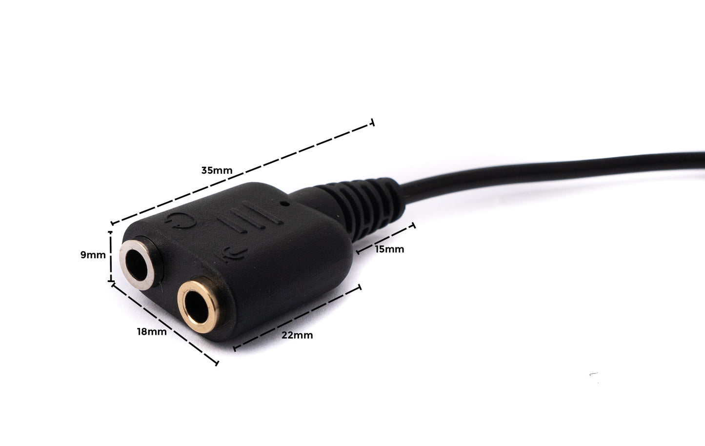 SYSTEM-S Símaheyrnartól millistykki 20 cm RJ9 tengi í 2x 3,5 mm jack hljóðsnúra svart