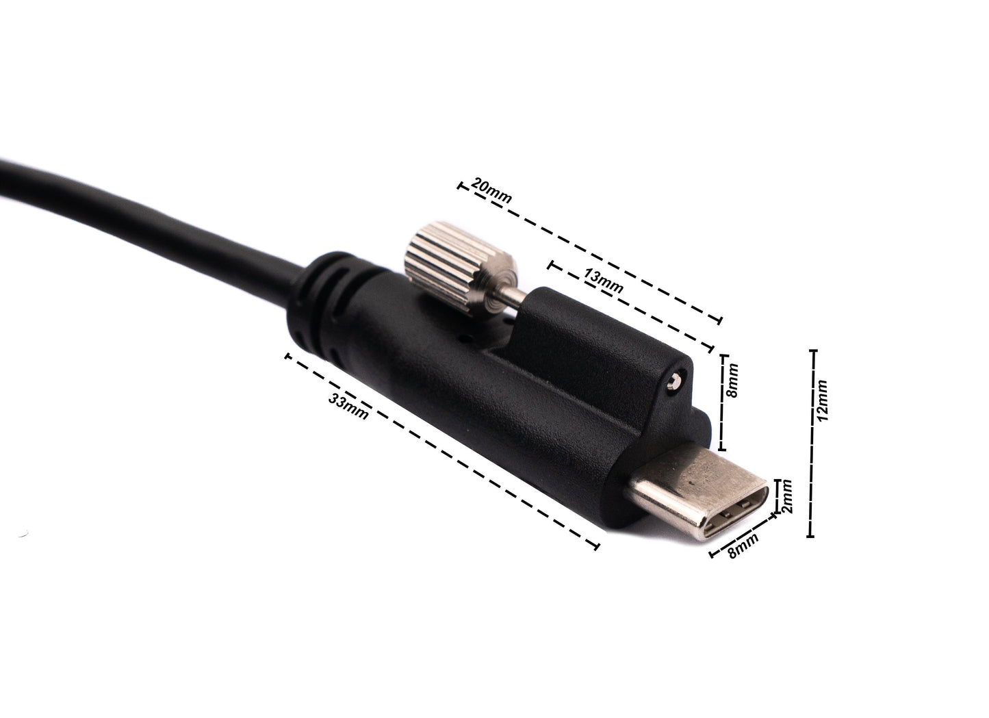 SYSTEM-S USB 3.1 Kabel 8 m Typ C Stecker zu Typ A Stecker Schraube in Schwarz