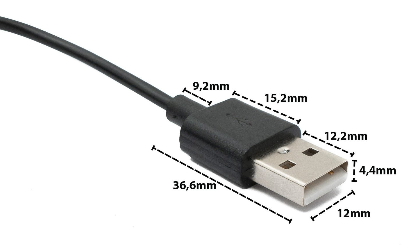 SYSTEM-S USB 2.0 Cable 100 cm Charging Station for Huawei Watch GT3 42/46mm Smartwatch Black
