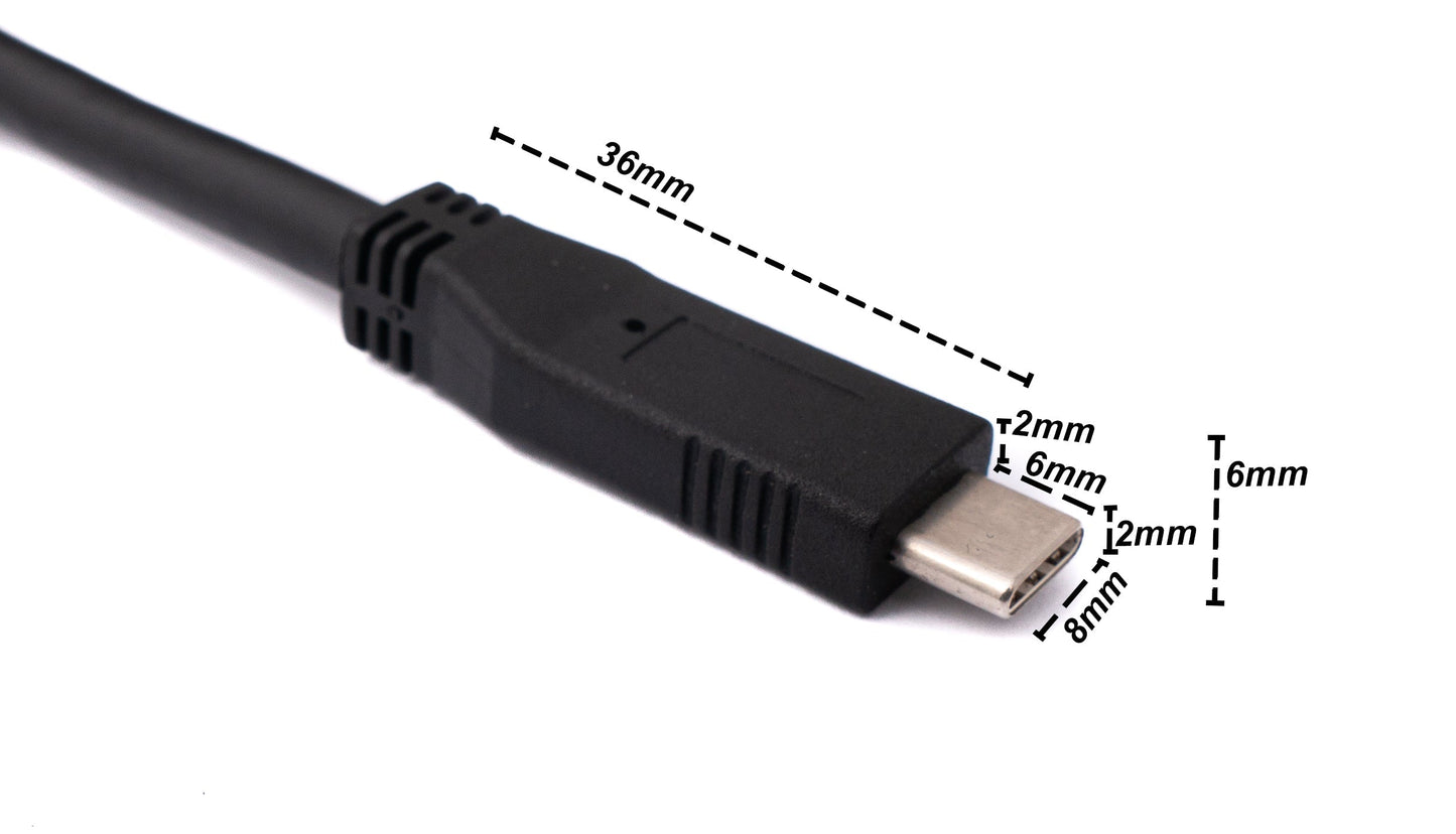 SYSTEM-S USB 3.1 einhliða snúra 8 m Tegund C karlkyns í karlkyns endurtekning í svörtu