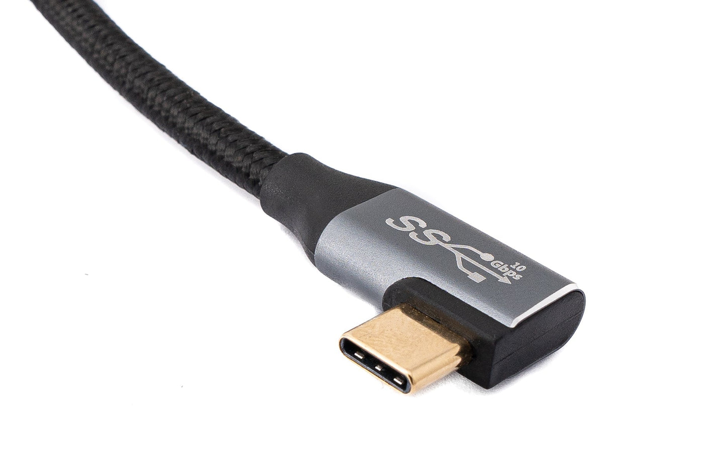 SYSTEM-S USB 3.1 Gen 2 100W snúra 100 cm Tegund C karlkyns í karlkyns, fléttuð, svört