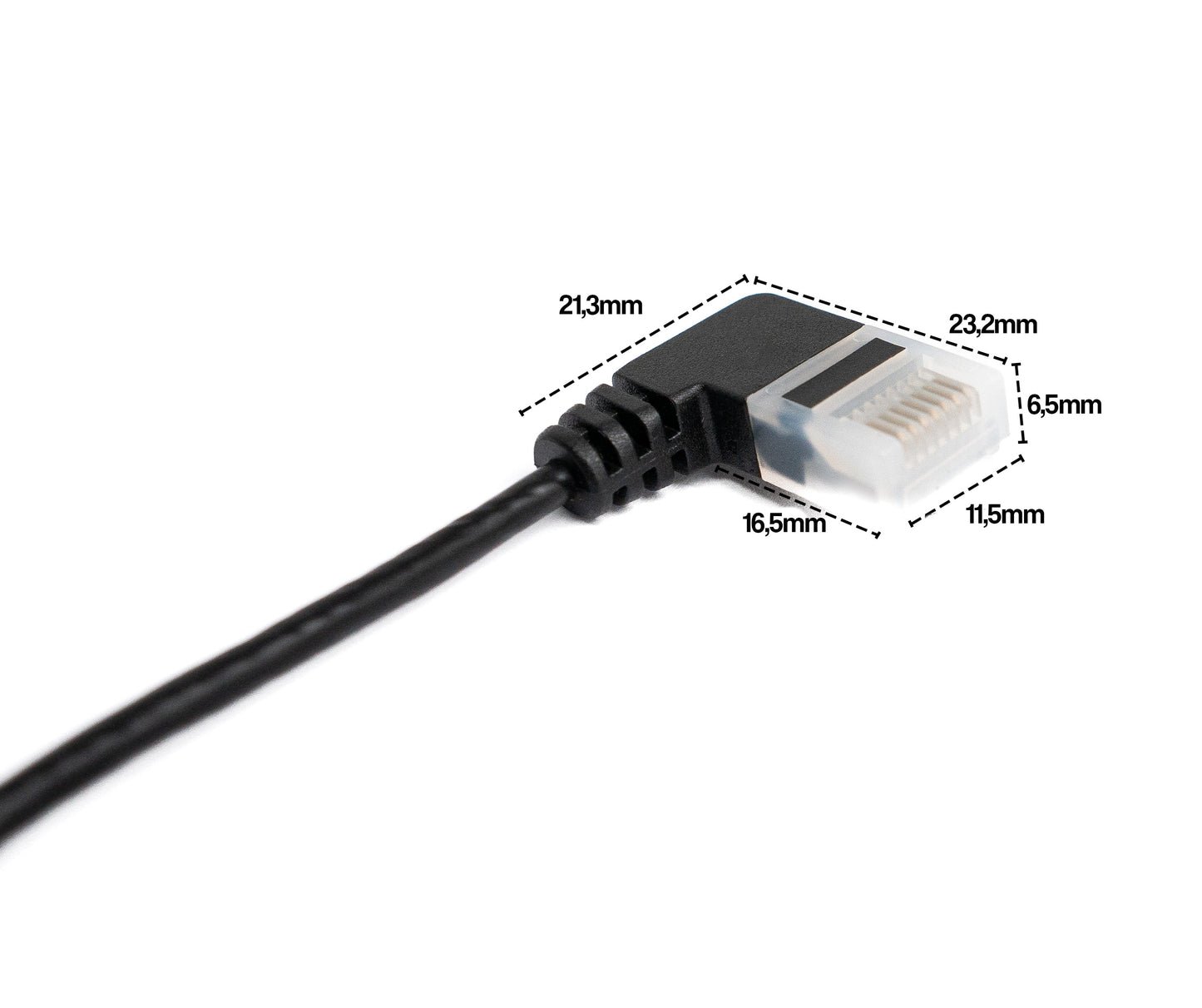 SYSTEM-S LAN cable 25 cm RJ45 8P8C STP Cat6 plug to plug angled black