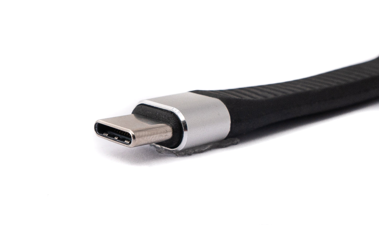 SYSTEM-S USB 3.1 Gen 2 100W snúra 13,5 cm Type C karlkyns í karlkyns flatur í svörtu