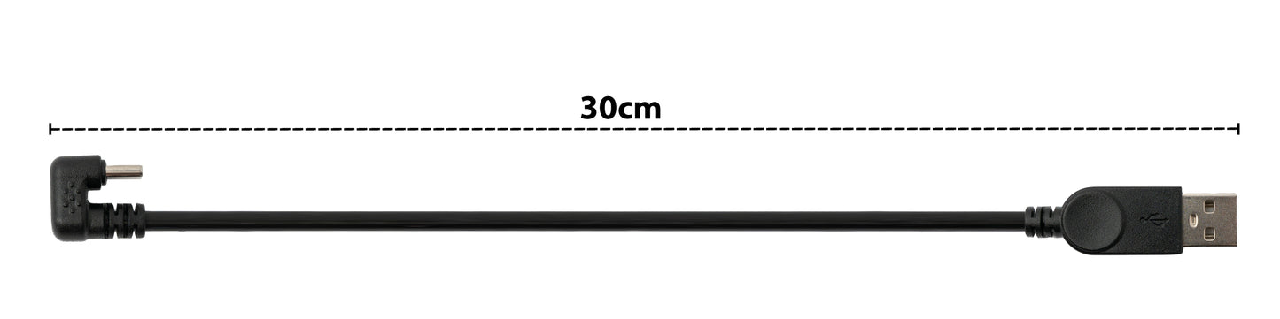 SYSTEM-S USB 3.1 U-snúnings 180° kapall, 30 cm, gerð C karlkyns í 2.0 gerð A karlkyns, hornréttur, svartur