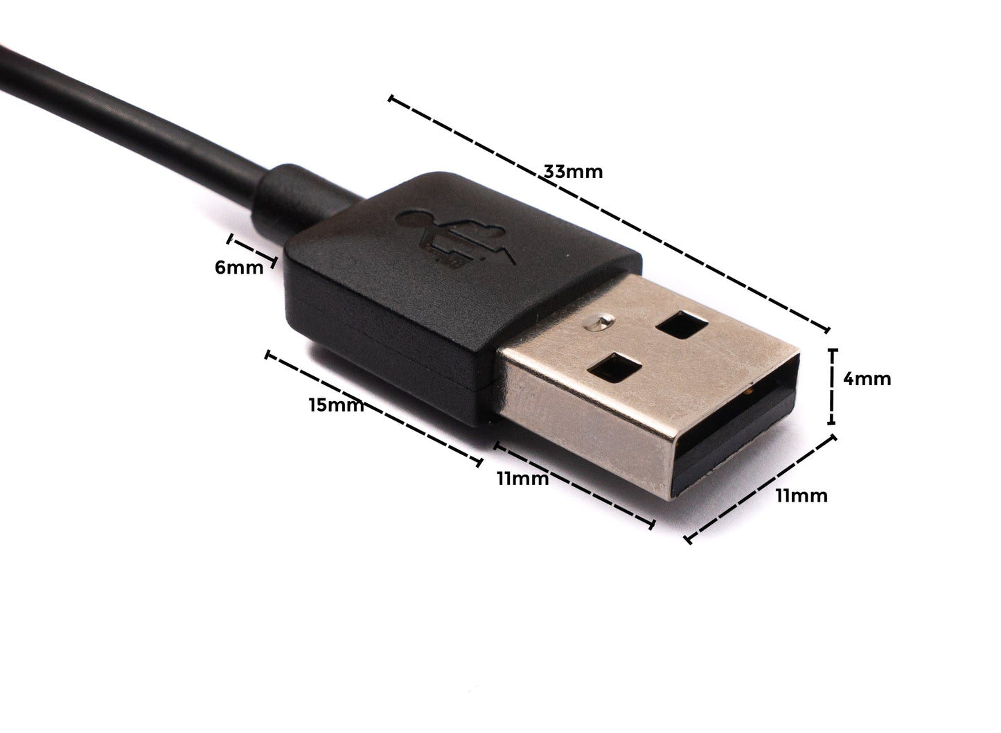 SYSTEM-S USB 2.0 cable 100 cm charging cable for Garmin Venu 1 2 2S SQ Lily Smartwatch Black