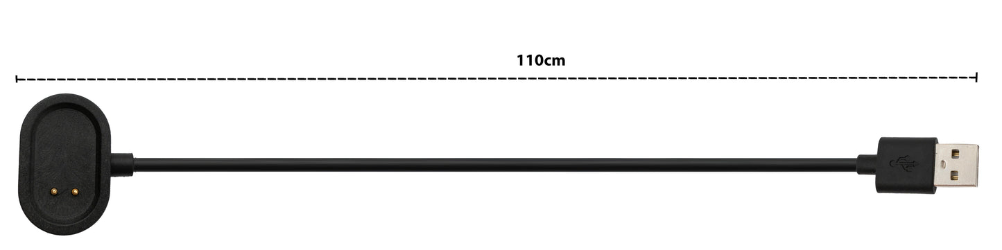 SYSTEM-S USB 2.0 snúra, 100 cm hleðslusnúra fyrir Realme Band 2 snjallúr, svört