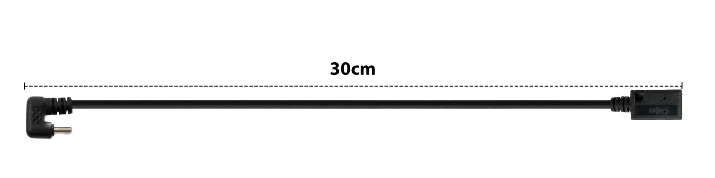 SYSTEM-S USB 3.1 U Turn 180° Kabel 30 cm Typ C Stecker zu 2.0 Mini Buchse Winkel Schwarz